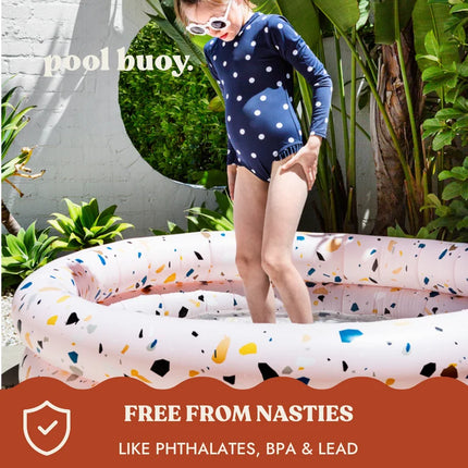 Pool Buoy Round Inflatable Pool with Storage Bag - Premium Outdoor Swimming Pool - Pink