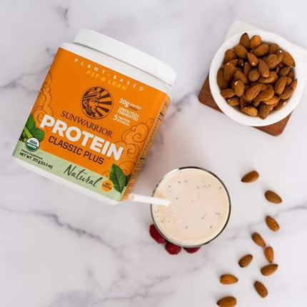 Sunwarrior Vegan Protein Powder Unflavored | Organic Protein Powder - 15 Servings