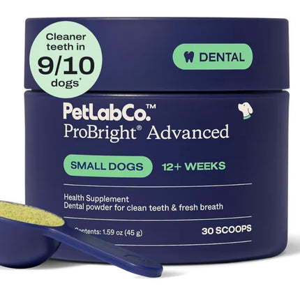 PetLab Co. ProBright Advanced Dental Powder - Dog Breath Freshener - Teeth Cleaning Made Easy