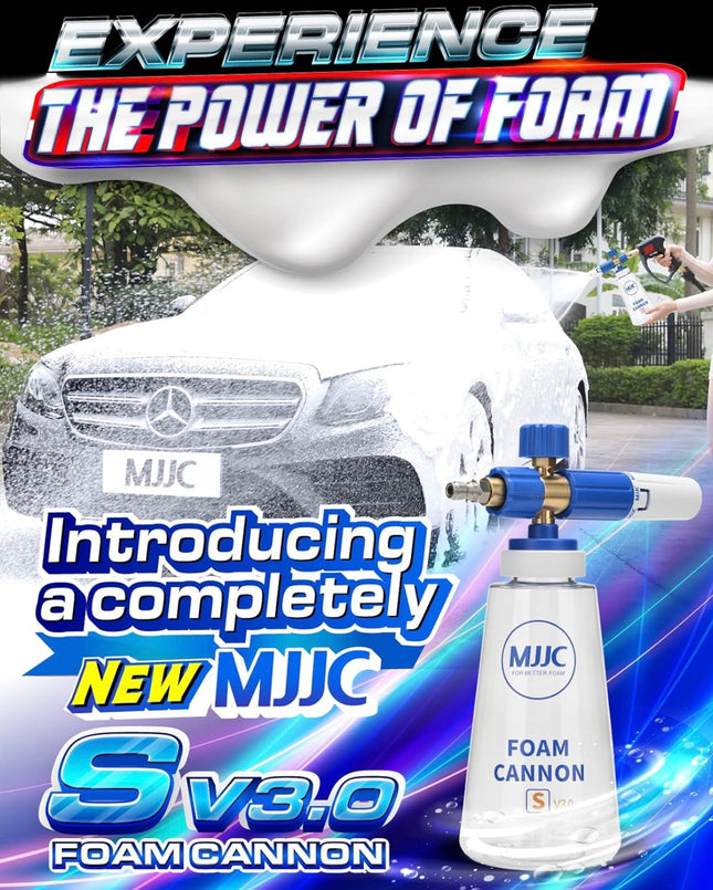 MJJC Foam Cannon S V3.0 with 1/4 Inch Quick Connector for Pressure Washer, 34 oz Bottle - New Open Box