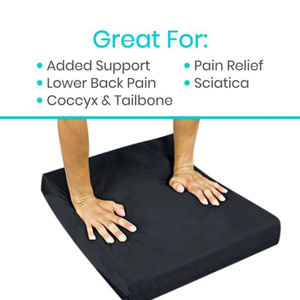 Vive Wheelchair Cushion - Gel Seat Pad for Coccyx, Orthopedic Back Support, Sciatica & Tailbone Pain Relief