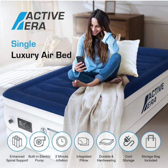 Active Era Luxury Twin Size Air Mattress (Single) - Elevated Inflatable Twin Air Bed, New Open Box