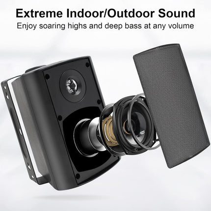 STUDIOFINIX HOS-601 Bluetooth Outdoor Speakers - Waterproof, 200W, Wall Mount, Black