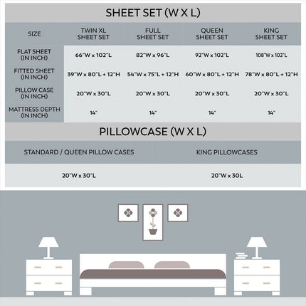 Color Sense Microfiber Twin XL Sheet Set - New