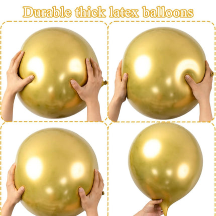 30pcs Gold Balloons 18 Inch Large Gold Metallic Chrome Balloons