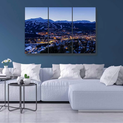 BELISIIS Breckenridge Colorado Winter Dusk Ski Runs Wall Art - New Open Box