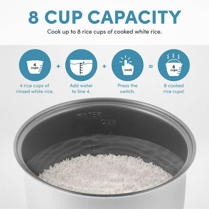Aroma Rice Cooker 6-Cup Stainless Steel Open Box