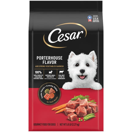 Cesar Porterhouse Flavor Vegetable, Beef and Red Meat Flavor Small Breed Dry Dog Food - 5lbs 01/2027