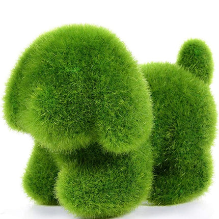 Artificial Moss Squirrel Puppy Moss Covered Dog Statue –