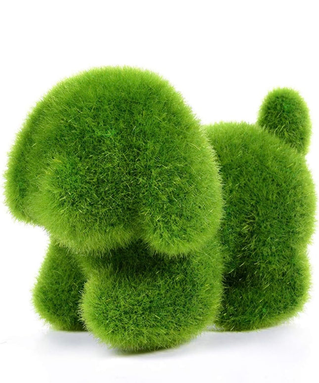 Artificial Moss Squirrel Puppy Moss Covered Dog Statue –