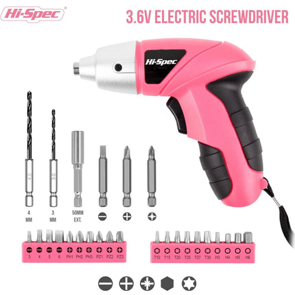 Hi-Spec 3.6V Electric Screwdriver Set - New