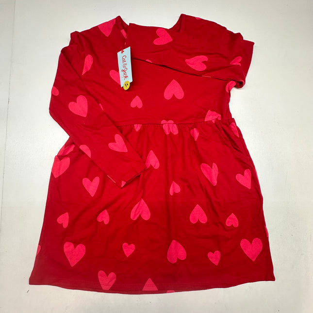 Cat & Jack Girls’ Red Heart Dress, New