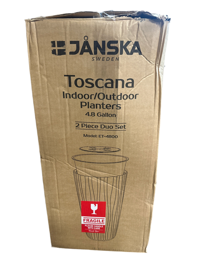Janska Toscana Indoor/Outdoor Planters - Dark Green - New Open Box