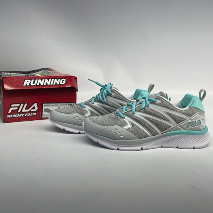 Fila Women's Memory Allona 3 Heather Running Shoes - New - Gray/White/Blue - Size 9