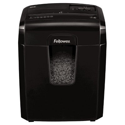 Fellowes Powershred 6Ct Cross-Cut Paper Shredder - Black, Used