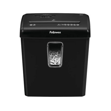 Fellowes Powershred 6Ct Cross-Cut Paper Shredder - Black, Used
