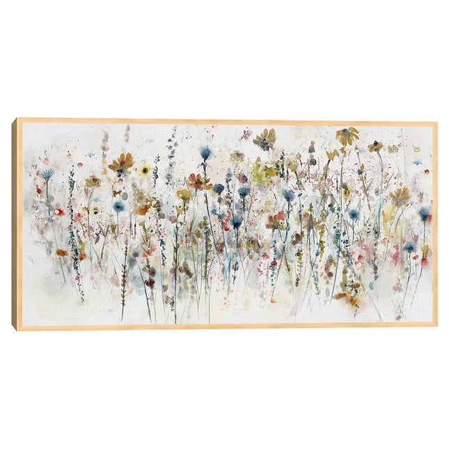Fine Art Canvas Watercolor Wildflowers  New with Imperfection