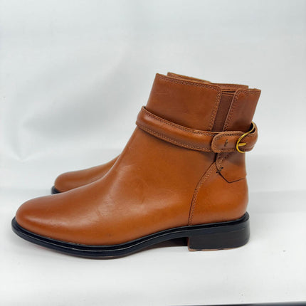 Franco Sarto Elese Women's Leather Ankle Boots - Brown, New with Imperfection, No Box, Size 8