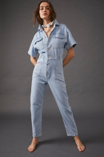 Free People Marci Jumpsuit in Clear Skies, Size S - New

