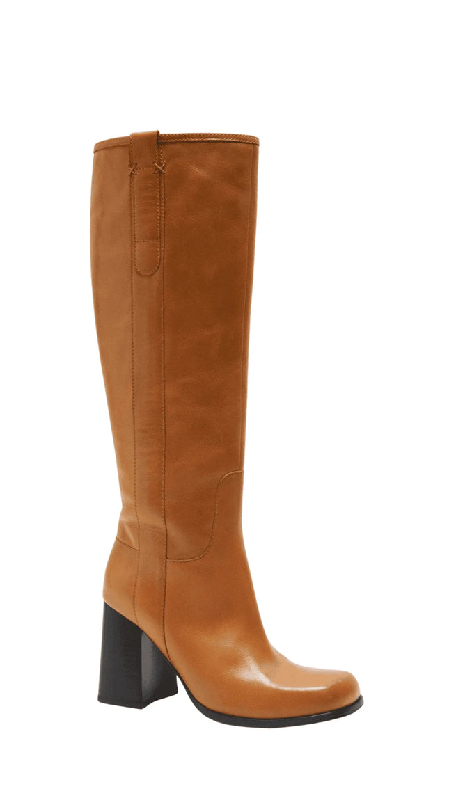 Free People Naomi Tall Heel Boots, Tuscan Tan, Size 8, New Without Box

