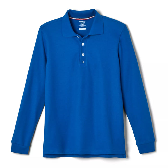 French Toast Co-Ed Long Sleeve Pique Polo White Size XL (14/16) New
