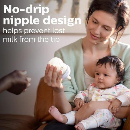Philips AVENT Natural Baby Bottle with Natural Response Nipple, Clear, 4oz, 4-Pack - Open Box