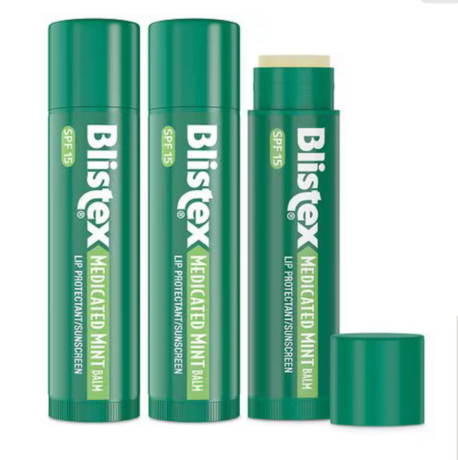 Blistex Medicated Mint Balm SPF 15 - 12 Pack for Complete Lip Protection,