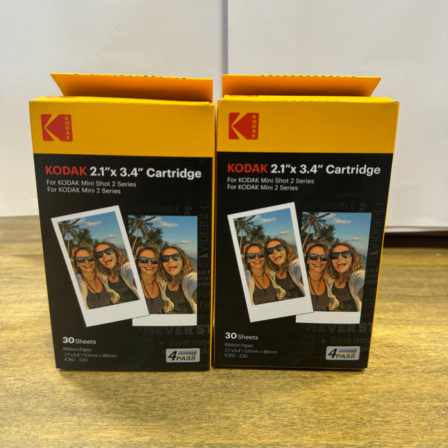 Kodak Mini 2 Retro 2.1x3.4” Prints P210R - White - Bluetooth with 60 Sheets Cartridge for Kodak Mini Shot 2 Series