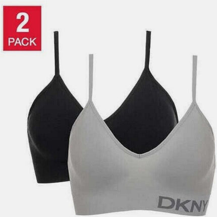 DKNY Seamless Bra, Blue / Black Size S - 2 Pack