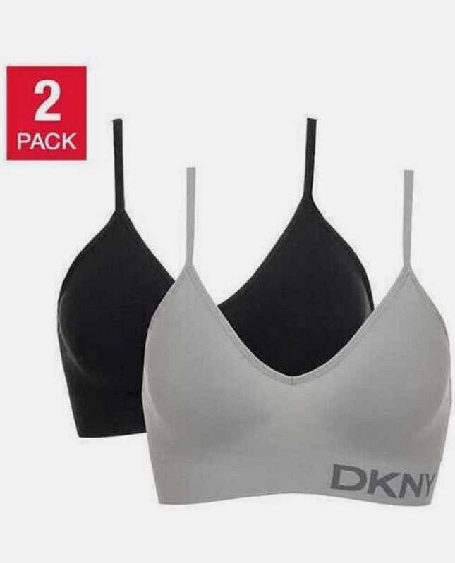 DKNY Seamless Bra, Blue / Black Size S - 2 Pack