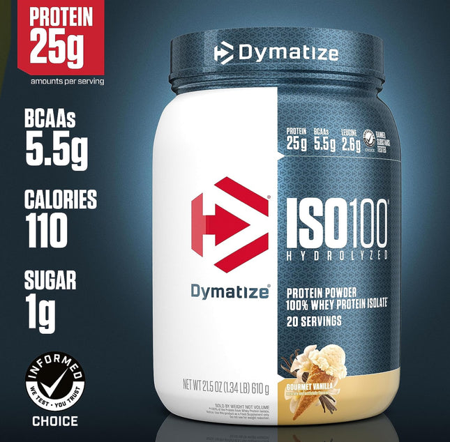 Dymatize ISO100 Hydrolyzed Protein Powder Gourmet Vanilla 1.34lb, 20 Servings, Exp. 02/2026, Msrp- $34