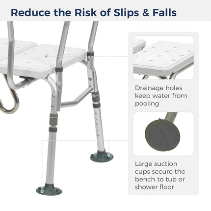 Drive Medical Splash Defense Tub Transfer Bench for Bathtub, White - Open Box, Minor Scuffs, Instructions Not Included