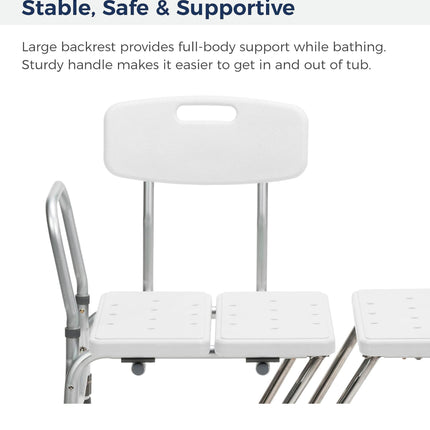 Drive Medical Splash Defense Tub Transfer Bench for Bathtub, White - Open Box, Minor Scuffs, Instructions Not Included