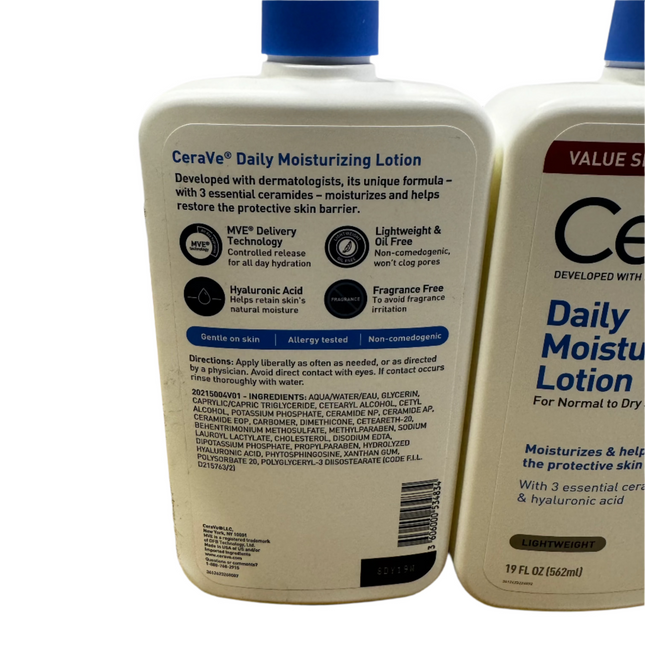 CeraVe Daily Moisturizing Lotion - 3 Pack - 19 fl oz Each - Value Size, New