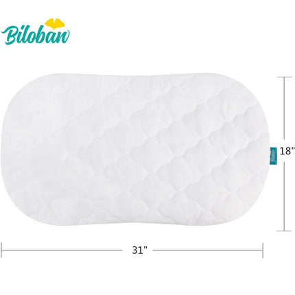 Biloban Bassinet Mattress Cover Compatible with Halo Bassinest Swivel Sleeper, 2 Pack, Microfiber, Waterproof and Soft, White - Open Box