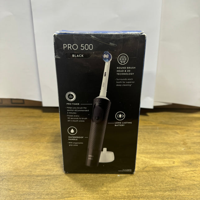 Oral-B Pro 500 Rechargeable Toothbrush - 2 Modes, Round Brush Head - Open Box Condition