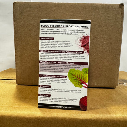 Force Factor Total Beets 120 Tablets – Powerful Circulatory Support, Exp. 11/2026