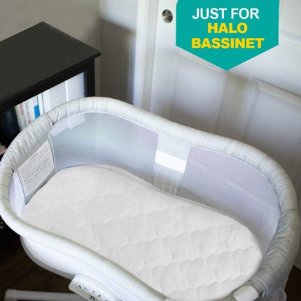 Biloban Bassinet Mattress Cover Compatible with Halo Bassinest Swivel Sleeper, 2 Pack, Microfiber, Waterproof and Soft, White - Open Box