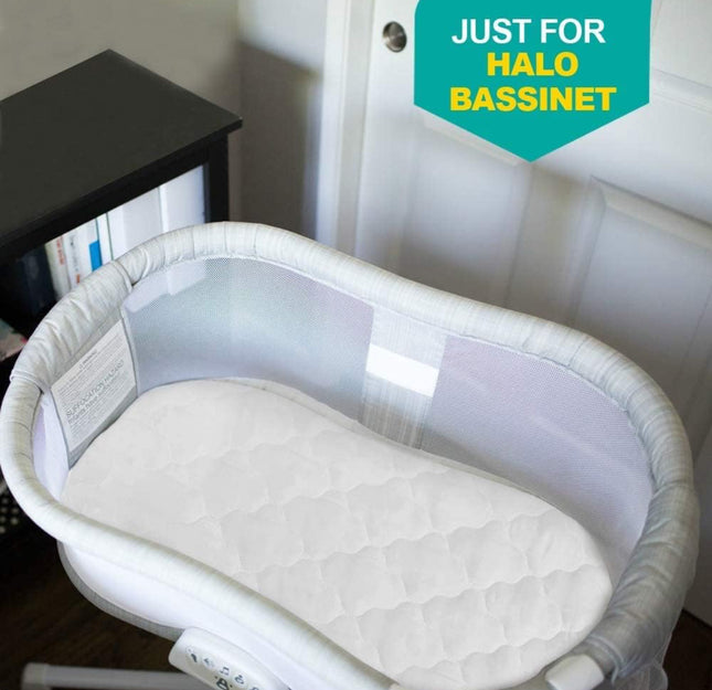 Biloban Bassinet Mattress Cover Compatible with Halo Bassinest Swivel Sleeper, 2 Pack, Microfiber, Waterproof and Soft, White - Open Box