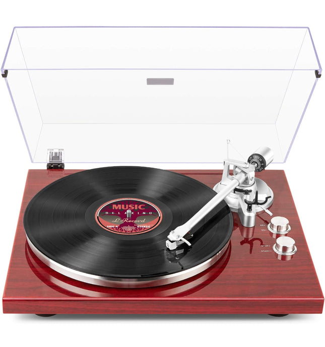 1 by ONE Belt Drive Turntable with Bluetooth, built-in phono pre-amp, USB output, 33/45 RPM, vinyl record player