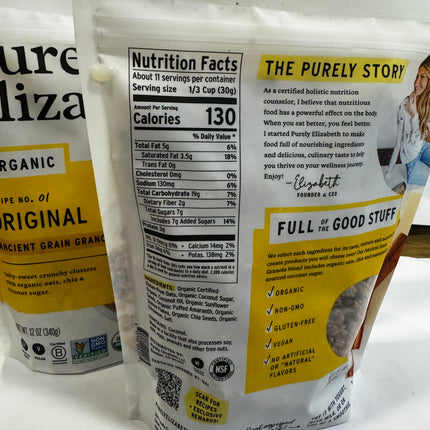 Purely Elizabeth Original Ancient Grain Granola 12oz (3-Pack) Exp. 03/09/2025