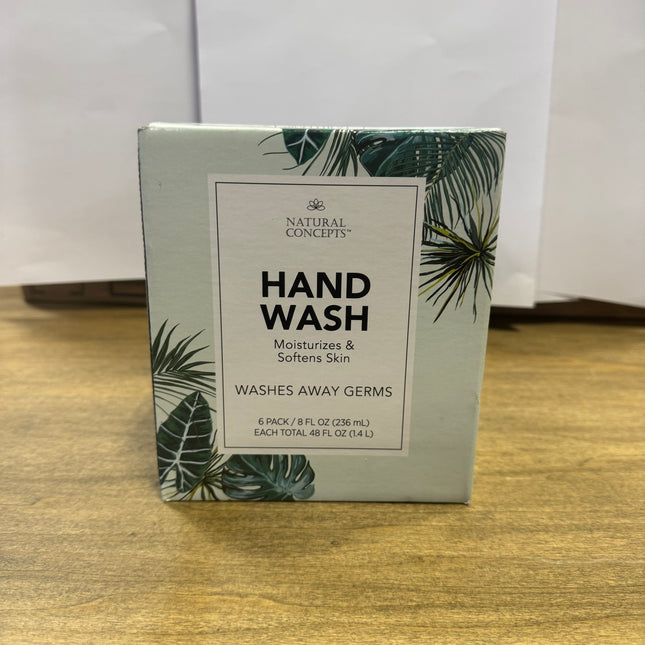 Natural Concepts Hand Wash - Moisturizes & Softens Skin - 6 Pack (8 fl oz each) - Washes Away Germs