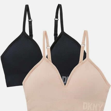 DKNY Seamless Bra, Pink / BlackSize S - 2 Pack