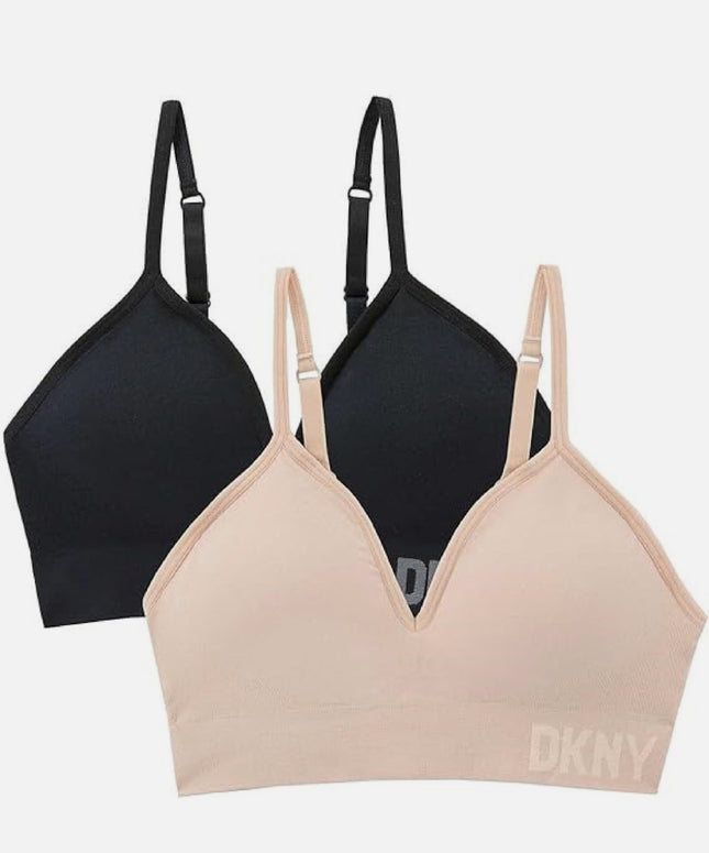 DKNY Seamless Bra, Pink / BlackSize S - 2 Pack