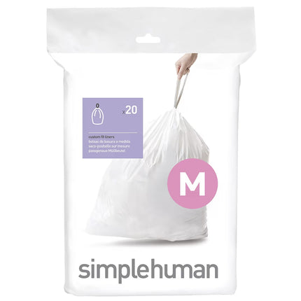 simplehuman Code M Custom Fit Drawstring Trash Bags - 20 Ct