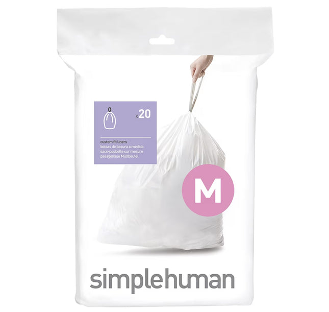 simplehuman Code M Custom Fit Drawstring Trash Bags - 20 Ct
