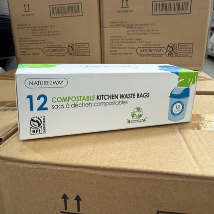 Naturezway 13 Gallon Trash Bags - 12 Rolls of 12 - 144 Total Bags