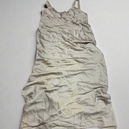 A New Day Khaki Satin Sleeveless Dress - New, Size XL