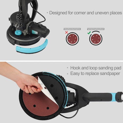 AYA-TECH Drywall Sander with Vacuum, 750W, 6.5A, 7 Variable Speed, 26FT Power Cable, 14 Pcs Sanding Discs - Open Box