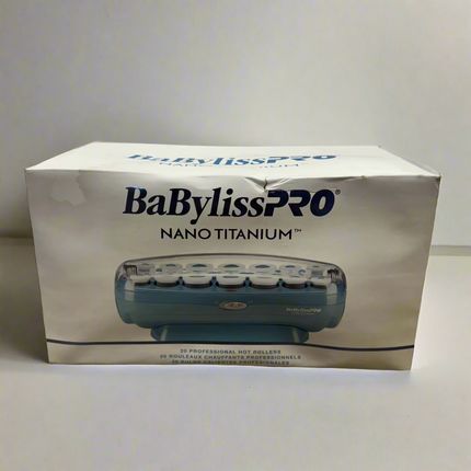 BaBylissPRO Nano Titanium Hot Rollers, 20 professional hot rollers, new condition, box slightly damaged. Ideal for creating smooth, shiny curls and waves.